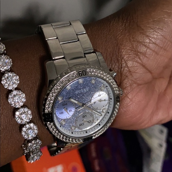 Womens Guess Ice Blue Crystals Watch - Picture 3 of 9